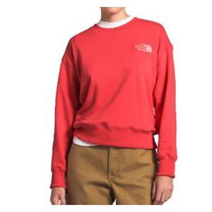 TNF Parks Slightly Cropped Crew Sweatshirt Womens M Pink Coral